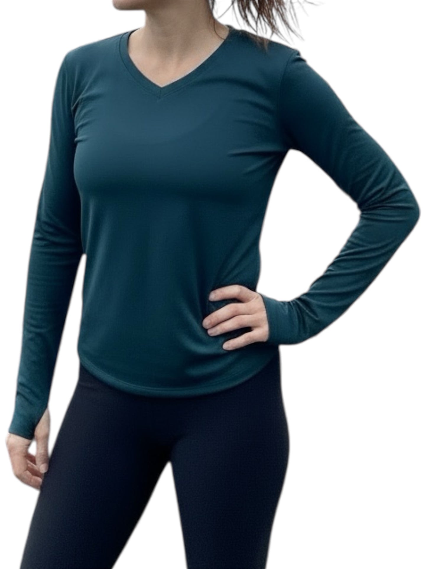 Bamboo Performance Long Sleeve w Thumbholes- Women's