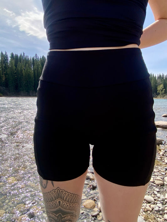 Bamboo Biker Shorts w/ Pockets - Women's